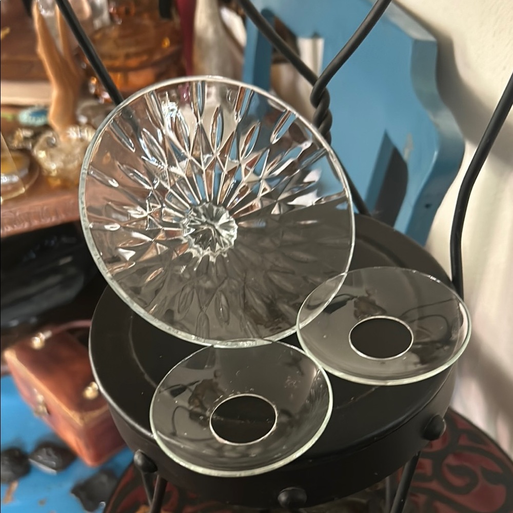 Vintage Clear GLASS CANDLE DRIP CATCHERS